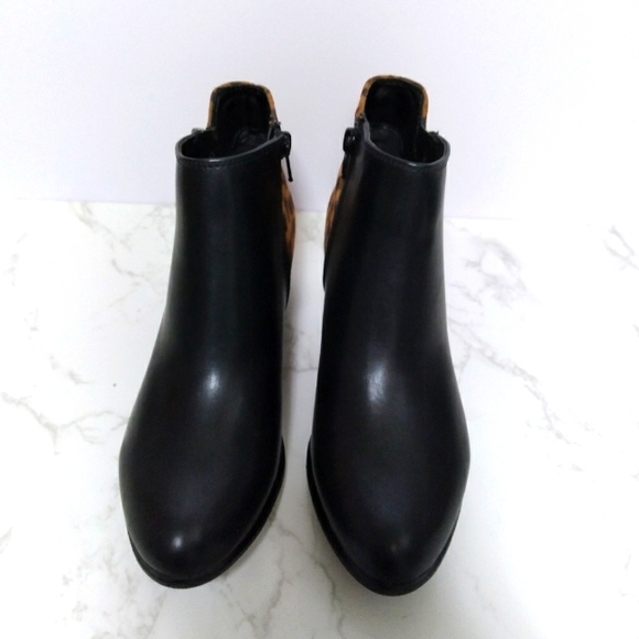 Esprit Black Leopard Ankle Boots Size 8 - Picture 2 of 11
